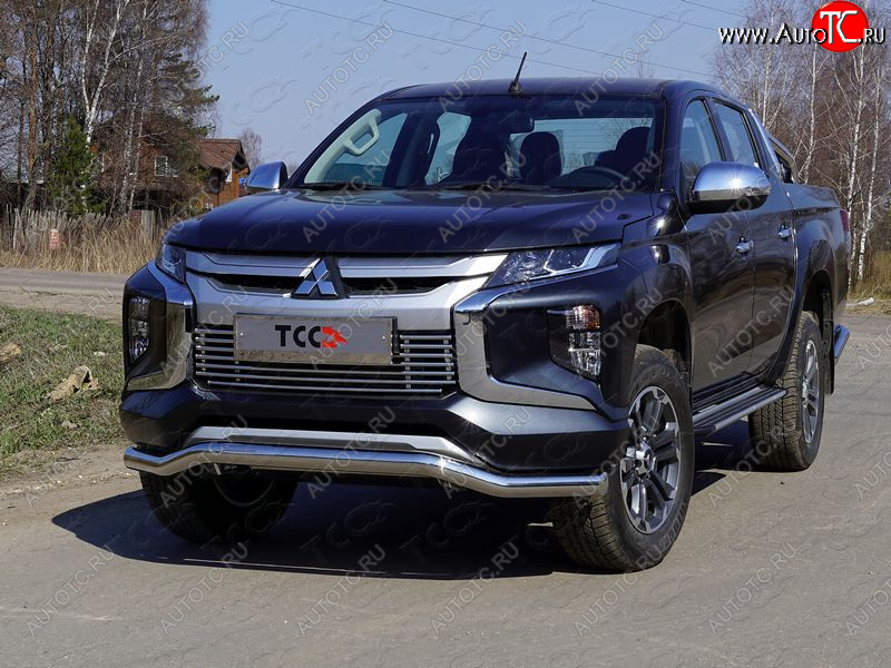 22 749 р. Защита переднего бампера волна d76,1 мм ТСС Тюнинг  Mitsubishi L200  5 KK,KL (2018-2022) рестайлинг (нержавейка)  с доставкой в г. Йошкар-Ола