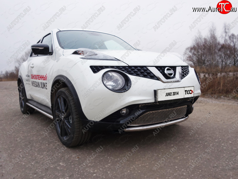 7 499 р. Защита переднего бампера нижняя d42,4 мм ТСС Тюнинг  Nissan Juke  1 YF15 (2014-2020) рестайлинг (нержавейка)  с доставкой в г. Йошкар-Ола