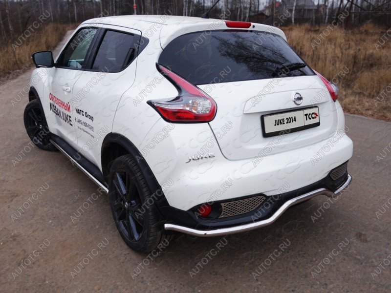 18 699 р. Защита заднего бампера d 42,4 мм ТСС Тюнинг Nissan Juke 1 YF15 рестайлинг (2014-2020) (нержавейка)  с доставкой в г. Йошкар-Ола