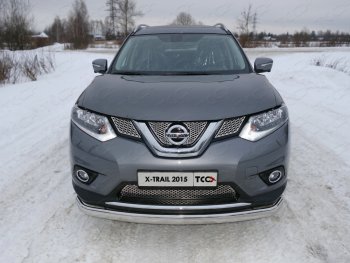 Защита переднего бампера нижняя овальная 75х42 мм ТСС Тюнинг Nissan X-trail 3 T32 дорестайлинг (2013-2018) ()