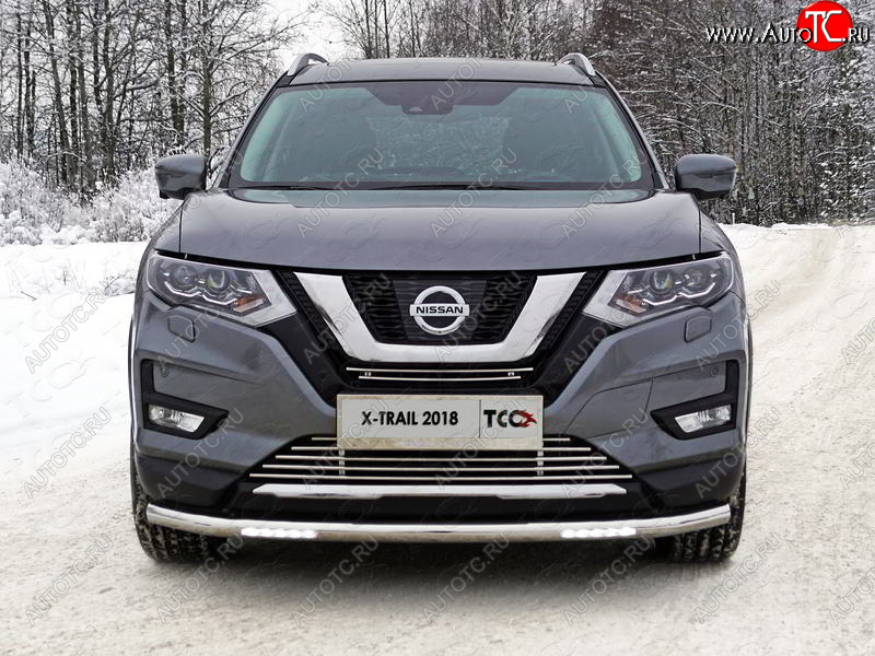 42 999 р. Защита переднего бампера нижняя с ДХО 60,3 мм ТСС Тюнинг  Nissan X-trail  3 T32 (2017-2022) рестайлинг (нержавейка)  с доставкой в г. Йошкар-Ола