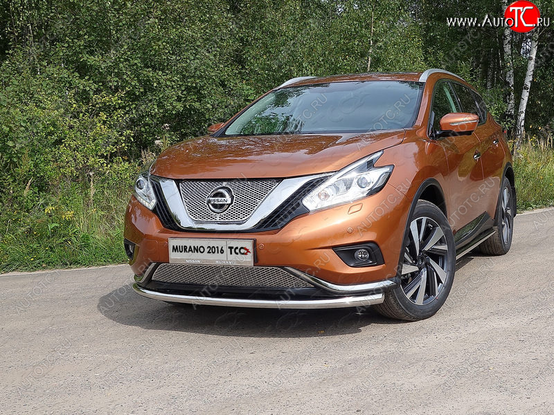 20 999 р. Защита переднего бампера нижняя d60,3 мм ТСС Тюнинг Nissan Murano 3 Z52 дорестайлинг (2015-2022) (нержавейка)  с доставкой в г. Йошкар-Ола