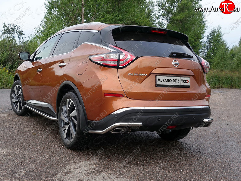 15 549 р. Защита заднего бампера (уголки, d42,4 мм) TCC  Nissan Murano  3 Z52 (2015-2022) дорестайлинг  с доставкой в г. Йошкар-Ола