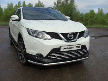 Защита переднего бампера нижняя d60,3 мм ТСС Тюнинг Nissan (Нисан) Qashqai (Кашкай)  2 (2013-2019) 2 J11 дорестайлинг