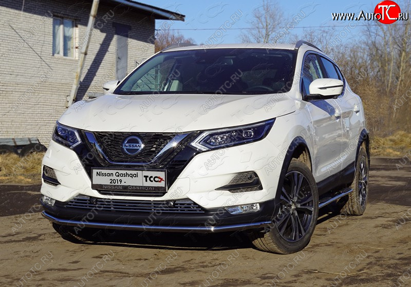 18 399 р. Защита переднего бампера нижняя 42,4 мм ТСС Тюнинг  Nissan Qashqai  2 (2017-2022) J11 рестайлинг (нержавейка)  с доставкой в г. Йошкар-Ола