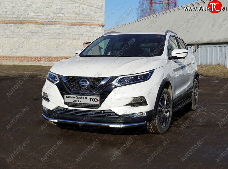 34 899 р. Защита переднего бампера нижняя с ДХО 60,3 мм ТСС Тюнинг  Nissan Qashqai  2 (2017-2022) J11 рестайлинг (нержавейка)  с доставкой в г. Йошкар-Ола