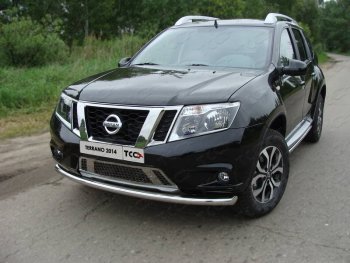 15 999 р. Защита переднего бампера нижняя d60,3 мм ТСС Тюнинг  Nissan Terrano  D10 (2013-2016) дорестайлинг (нержавейка)  с доставкой в г. Йошкар-Ола. Увеличить фотографию 1