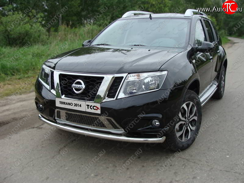 16 899 р. Защита переднего бампера нижняя d60,3 мм ТСС Тюнинг Nissan Terrano D10 дорестайлинг (2013-2016) (нержавейка)  с доставкой в г. Йошкар-Ола