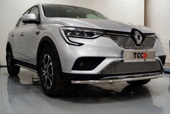 Защита переднего бампера нижняя 42,4 мм ТСС Тюнинг Renault (Рено) Arkana (Аркана) (2019-2024)  (нержавейка)