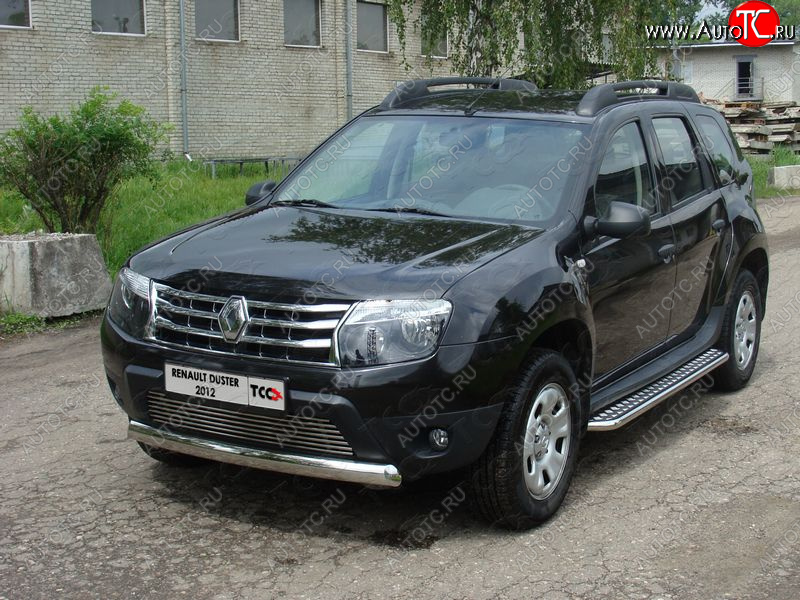 16 299 р. Защита передняя овальная короткая 75х42 мм ТСС Тюнинг  Renault Duster  HS (2010-2015) дорестайлинг (нержавейка)  с доставкой в г. Йошкар-Ола