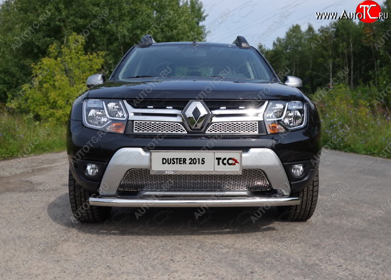 15 549 р. Защита переднего бампера нижняя d60,3 мм ТСС Тюнинг Renault Duster HS рестайлинг (2015-2021) (нержавейка)  с доставкой в г. Йошкар-Ола