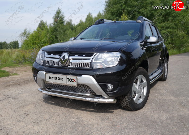 30 999 р. Защита переднего бампера нижняя с ДХО 60,3 мм ТСС Тюнинг  Renault Duster  HS (2015-2021) рестайлинг (нержавейка)  с доставкой в г. Йошкар-Ола