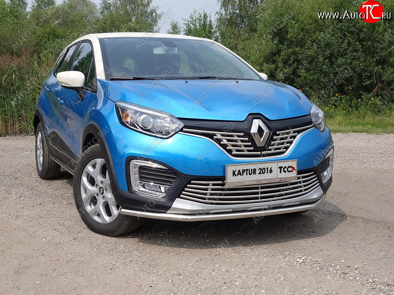 15 549 р. Защита переднего бампера нижняя 42,4 мм ТСС Тюнинг Renault Kaptur дорестайлинг (2016-2020) (нержавейка)  с доставкой в г. Йошкар-Ола