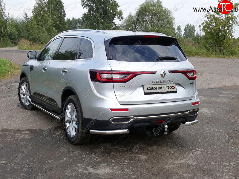 18 699 р. Защита заднего бампера (уголки, d60,3 мм) TCC Renault Koleos 2 (2016-2024)  с доставкой в г. Йошкар-Ола