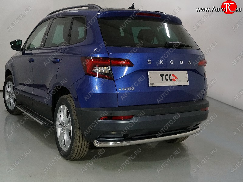 15 549 р. Защита задняя (нержавейка 60,3 мм) ТСС Тюнинг Skoda Karoq NU7 рестайлинг (2020-2025)  с доставкой в г. Йошкар-Ола