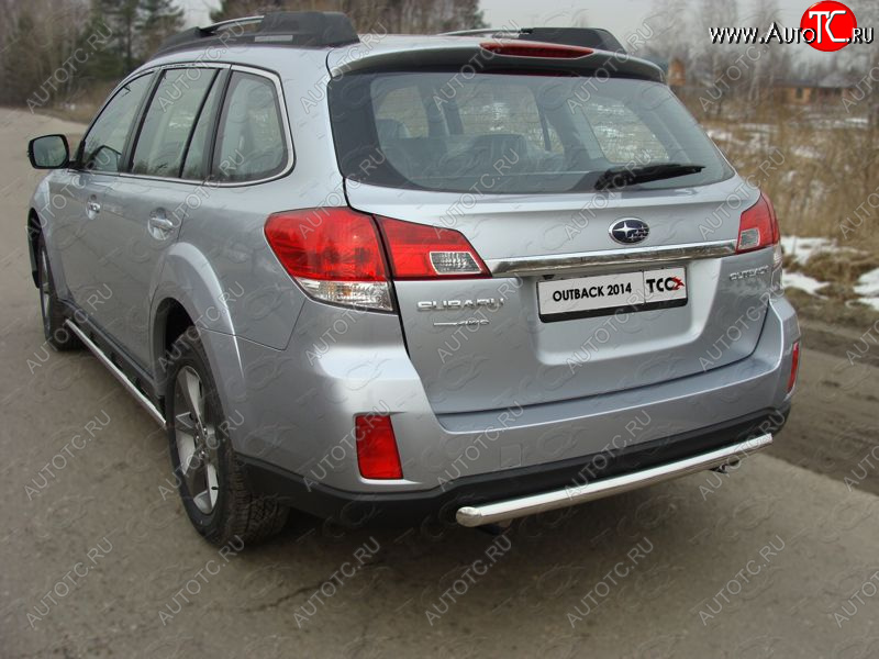 10 799 р. Защита задняя (центральная нержавейка 50,8 мм) ТСС Тюнинг  Subaru Outback  BR, (2012-2015) B14)  рестайлинг универсал  с доставкой в г. Йошкар-Ола