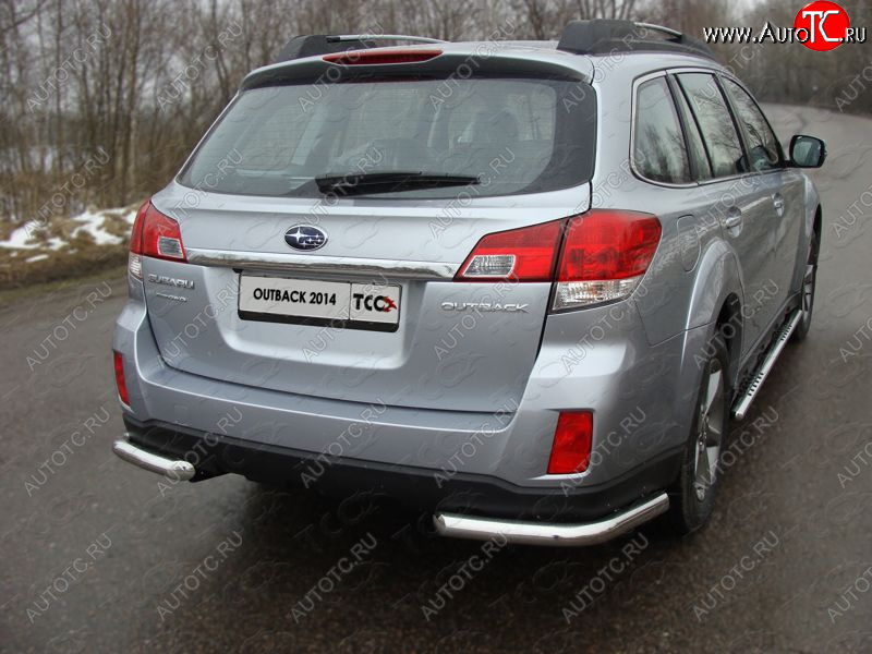 18 699 р. Защита заднего бампера (уголки, d60,3 мм) TCC  Subaru Outback  BR, (2012-2015) B14)  рестайлинг универсал  с доставкой в г. Йошкар-Ола