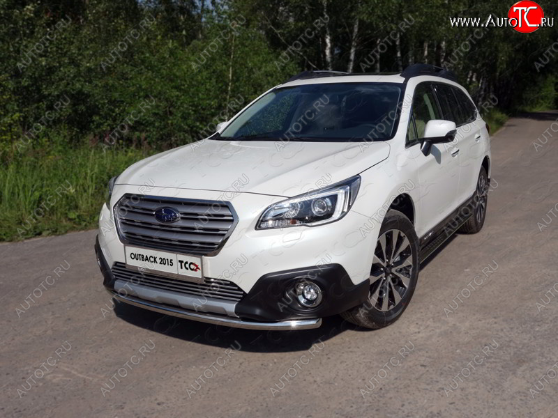 15 549 р. Защита переднего бампера нижняя d50,8 мм ТСС Тюнинг  Subaru Outback  BS/B15 (2014-2018) дорестайлинг универсал (нержавейка)  с доставкой в г. Йошкар-Ола