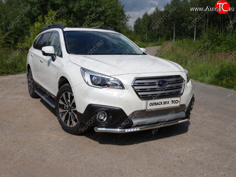 37 999 р. Защита переднего бампера нижняя с ДХО 60,3 мм ТСС Тюнинг  Subaru Outback  BS/B15 (2014-2018) дорестайлинг универсал (нержавейка)  с доставкой в г. Йошкар-Ола