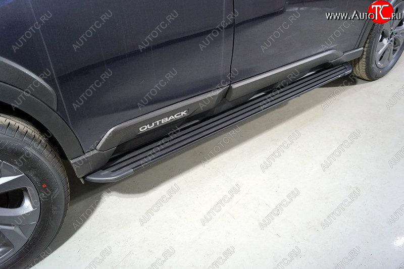 21 999 р. Пороги алюминиевые Slim Line ТСС Тюнинг  Subaru Outback  BT (2019-2024) универсал (Black)  с доставкой в г. Йошкар-Ола