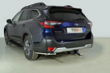 Защита заднего бампера (уголки, d42,4 мм) TCC Subaru (Субару) Outback (Аутбэк)  BT (2019-2024) BT универсал