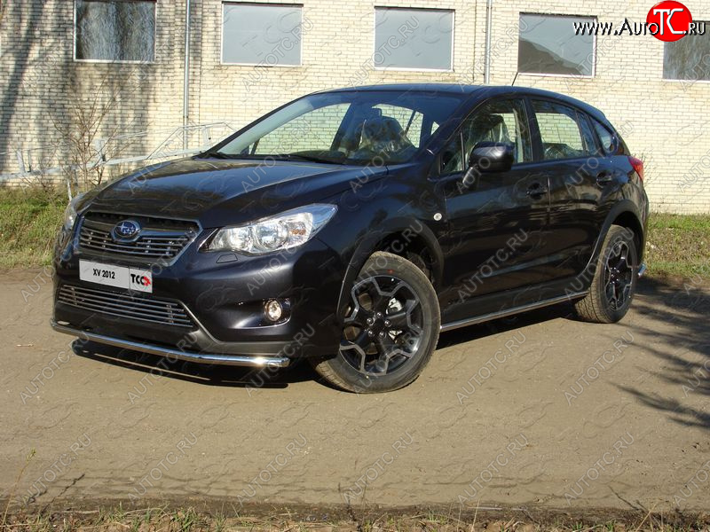 13 399 р. Защита переднего бампера нижняя d42,4 мм ТСС Тюнинг Subaru XV GP/G33 дорестайлинг (2012-2016) (нержавейка)  с доставкой в г. Йошкар-Ола