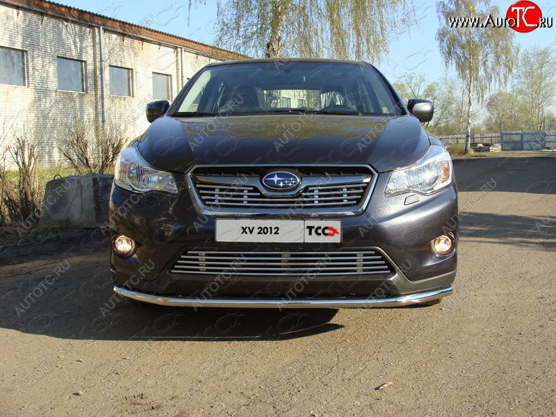 4 649 р. Верхняя декоративная вставка решетки радиатора ТСС Тюнинг  Subaru XV  GP/G33 (2012-2016) дорестайлинг (d 12 мм)  с доставкой в г. Йошкар-Ола