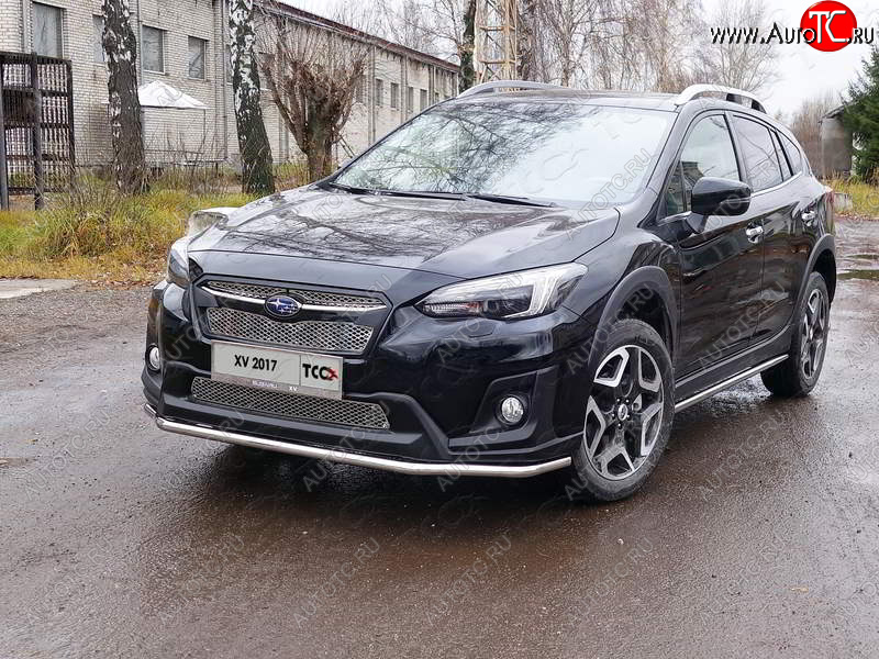 15 549 р. Защита переднего бампера нижняя d42,4 мм ТСС Тюнинг  Subaru XV  GT/G24 (2017-2021) дорестайлинг (нержавейка)  с доставкой в г. Йошкар-Ола