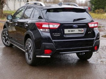 Защита заднего бампера (уголки, d42,4 мм) TCC Subaru (Субару) XV (ХВ)  GT/G24 (2017-2021) GT/G24 дорестайлинг