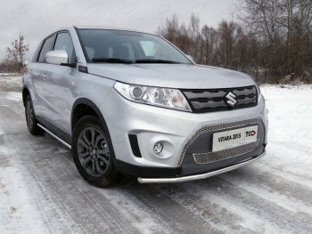 Защита переднего бампера нижняя d42,4 мм ТСС Тюнинг Suzuki (Сузуки) Vitara (витара)  LY (2015-2019) LY дорестайлинг  (нержавейка)