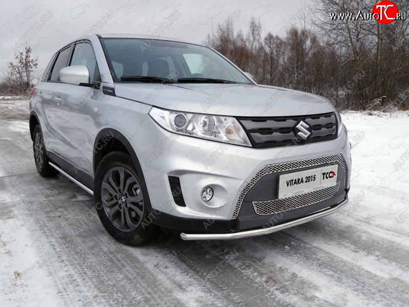 15 549 р. Защита переднего бампера нижняя d42,4 мм ТСС Тюнинг  Suzuki Vitara  LY (2015-2019) дорестайлинг (нержавейка)  с доставкой в г. Йошкар-Ола