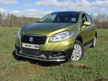 Защита переднего бампера нижняя d42,4 мм ТСС Тюнинг Suzuki (Сузуки) SX4 (СХ4)  JYB, JYA (2013-2016) JYB, JYA хэтчбэк дорестайлинг  (нержавейка)