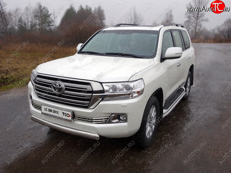 12 299 р. Декоративная вставка переднего бампера (кроме EXECUTIVE) ТСС Тюнинг  Toyota Land Cruiser  200 (2015-2021) 2-ой рестайлинг (d 16 мм)  с доставкой в г. Йошкар-Ола