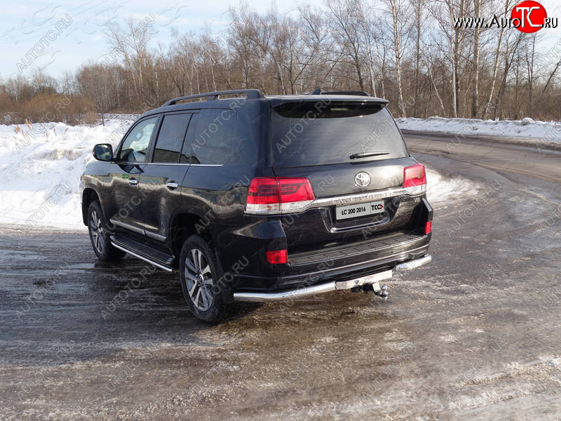 20 999 р. Защита задняя (уголки, нержавейка 76,1 мм) ТСС Тюнинг Toyota Land Cruiser 200 2-ой рестайлинг (2015-2021)  с доставкой в г. Йошкар-Ола