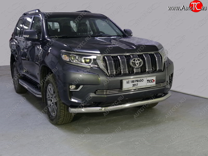 26 499 р. Защита переднего бампера нижняя 76,1 мм ТСС Тюнинг Toyota Land Cruiser Prado J150 2-ой рестайлинг (2017-2020) (нержавейка)  с доставкой в г. Йошкар-Ола