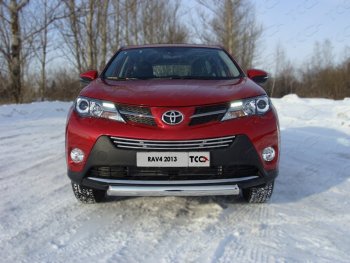 Защита переднего бампера овальная 75х42 мм ТСС тюнинг Toyota (Тойота) RAV4 (рав)  XA40 (2012-2015) XA40 5 дв. дорестайлинг  (нержавейка)