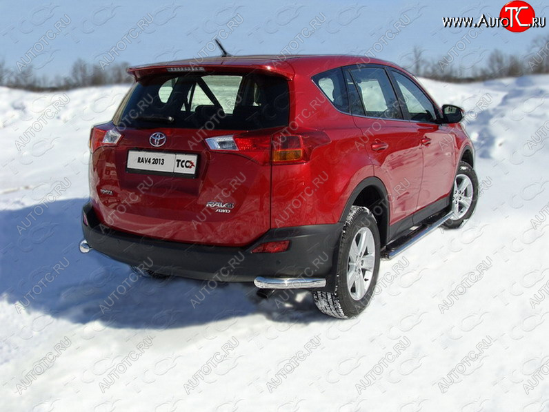 18 699 р. Защита заднего бампера (уголки, d60,3 мм) TCC  Toyota RAV4  XA40 (2012-2015) 5 дв. дорестайлинг  с доставкой в г. Йошкар-Ола