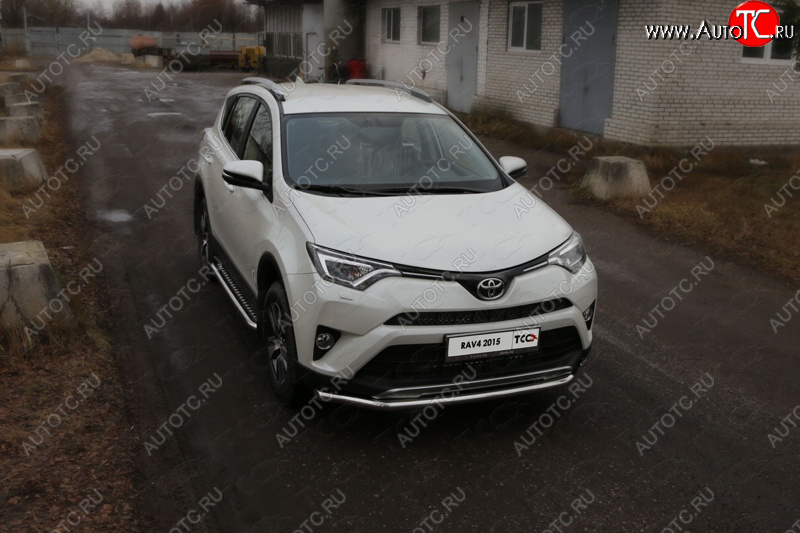 20 999 р. Защита переднего бампера нижняя d60,3 мм ТСС Тюнинг  Toyota RAV4  XA40 (2015-2019) 5 дв. рестайлинг (нержавейка)  с доставкой в г. Йошкар-Ола