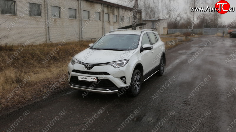 24 099 р. Защита переднего бампера нижняя овальная 75х42 мм ТСС Тюнинг Toyota RAV4 XA40 5 дв. рестайлинг (2015-2019) (нержавейка)  с доставкой в г. Йошкар-Ола