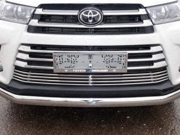 Декоративная вставка переднего бампера ТСС Тюнинг Toyota (Тойота) Highlander (Хайлэндер)  XU50 (2016-2020) XU50 рестайлинг ()