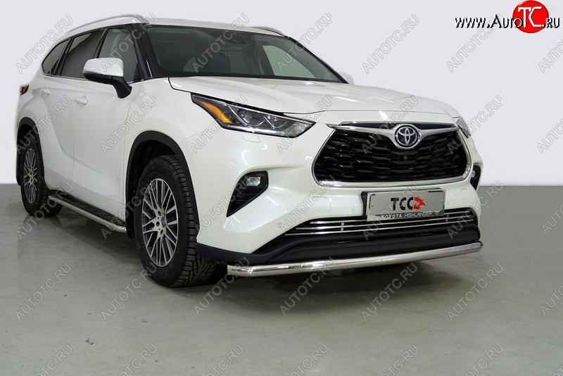 21 599 р. Защита переднего бампера нижняя d60,3 мм ТСС Тюнинг Toyota Highlander XU70 (2020-2024) (нержавейка)  с доставкой в г. Йошкар-Ола