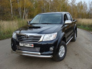 Защита переднего бампера нижняя d76,1*75 мм ТСС Тюнинг Toyota Hilux AN20,AN30  2-ой рестайлинг (2011-2016)  (нержавейка)