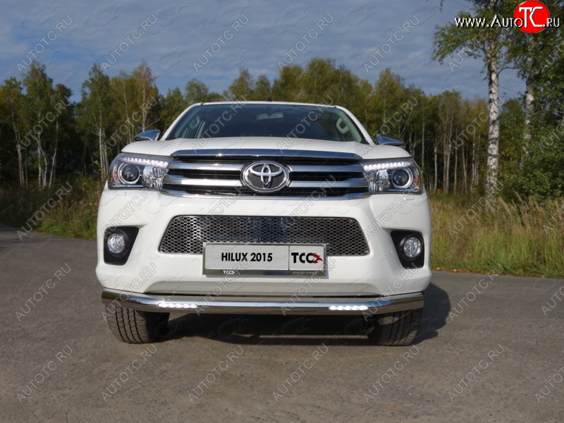 41 999 р. Защита переднего бампера нижняя с ДХО 76,1 мм ТСС Тюнинг  Toyota Hilux Revo (2015-2018) Double Cab дорестайлинг  с доставкой в г. Йошкар-Ола