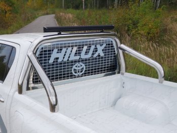 Защита кузова и заднего стекла (нержавейка Ø76,1) ТСС Тюнинг Toyota (Тойота) Hilux (Хайлюкс)  AN120 (2016-2024) AN120 дорестайлинг, 1-ый рестайлинг, 2-ой рестайлинг