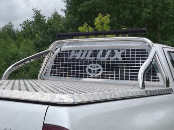 Защита кузова и заднего стекла (нержавейка Ø75х42) ТСС Тюнинг Toyota (Тойота) Hilux (Хайлюкс)  AN120 (2016-2024) AN120 дорестайлинг, 1-ый рестайлинг, 2-ой рестайлинг