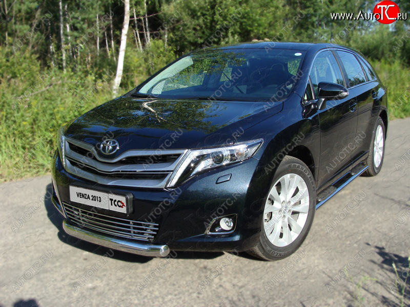 14 999 р. Защита переднего бампера овальная 75х42 мм ТСС тюнинг  Toyota Venza  GV10 (2012-2016) рестайлинг (нержавейка)  с доставкой в г. Йошкар-Ола