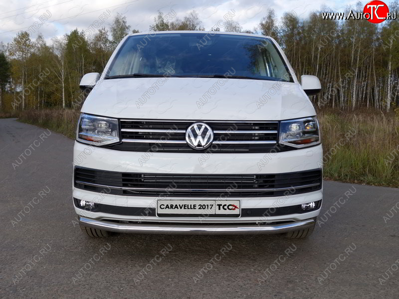 20 599 р. Защита переднего бампера нижняя d60,3 мм ТСС Тюнинг Volkswagen Caravelle T6 дорестайлинг (2015-2019) (нержавейка)  с доставкой в г. Йошкар-Ола