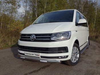 45 999 р. Защита передняя нижняя овальная с ДХО 75х42 мм ТСС Тюнинг Volkswagen Caravelle T6 дорестайлинг (2015-2019) (нержавейка)  с доставкой в г. Йошкар-Ола. Увеличить фотографию 1