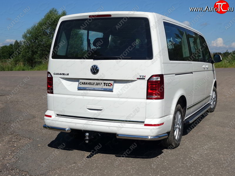 22 999 р. Защита заднего бампера (уголки, d60,3 мм) TCC  Volkswagen Caravelle  T6 (2015-2019) дорестайлинг  с доставкой в г. Йошкар-Ола