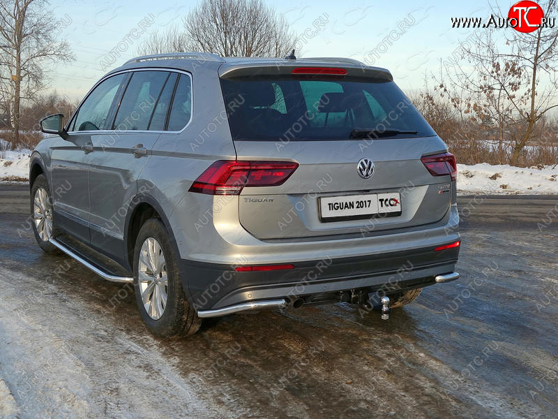 13 999 р. Защита заднего бампера (уголки, d42,4 мм) TCC  Volkswagen Tiguan  Mk2 (2016-2020) дорестайлинг  с доставкой в г. Йошкар-Ола